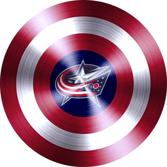 Captain American Shield With Columbus Blue Jackets Logo vinyl decal